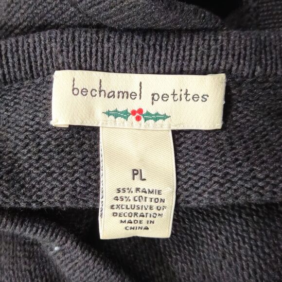 Bechamel Petites Beaded Sequin Ugly Christmas Sweater Cardigan Large PETITE - Picture 5 of 5